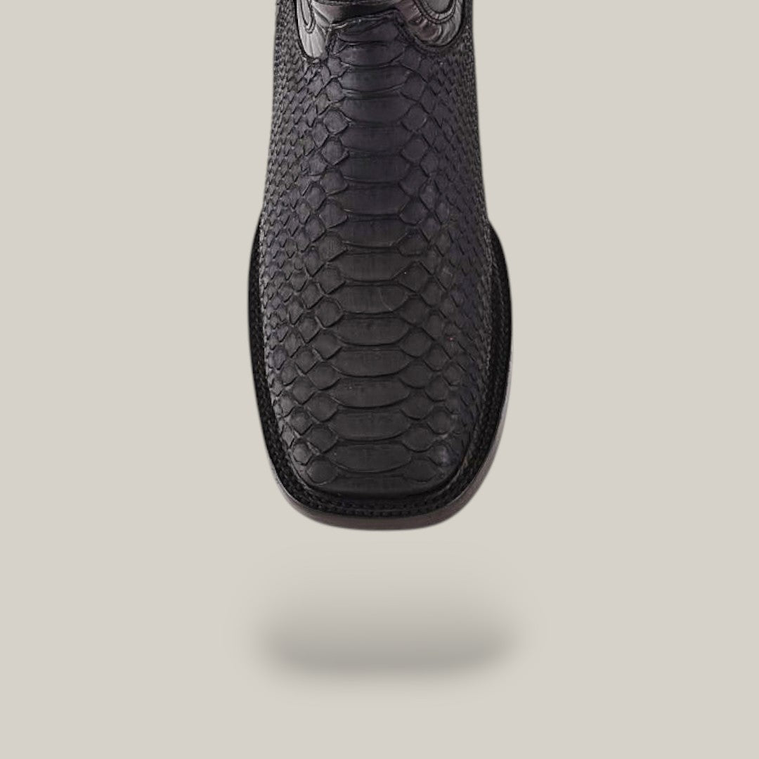 Exotic Python - Diamond - Matte Black - Square Toe
