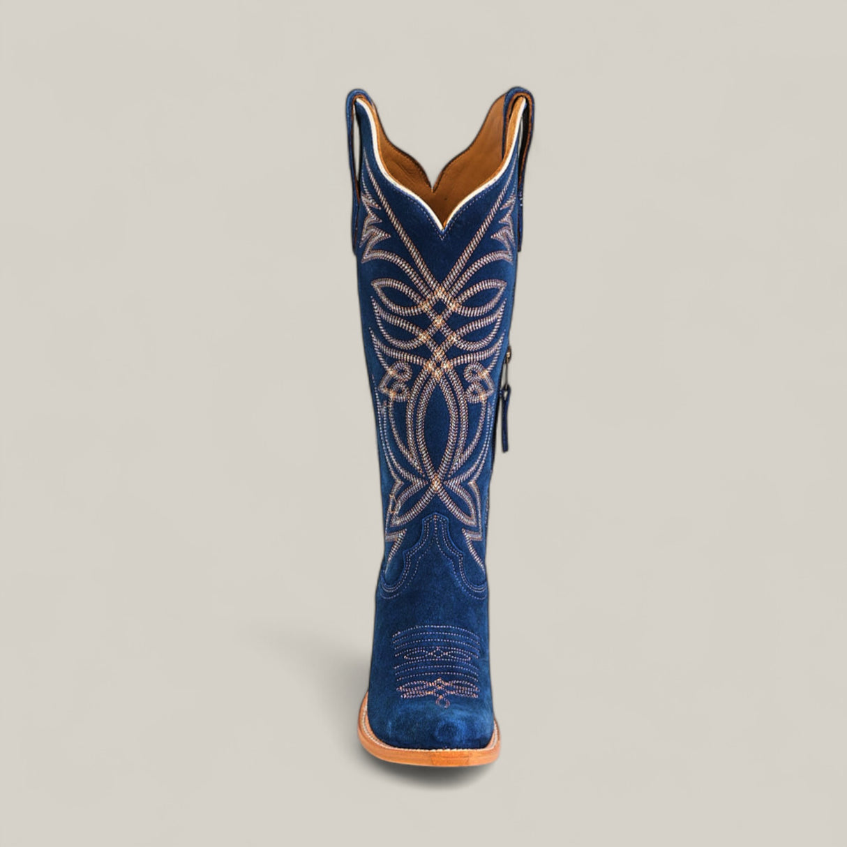 Kellie Suede Blue Jeans Leather Sole - Tall Shaft - Snip Toe