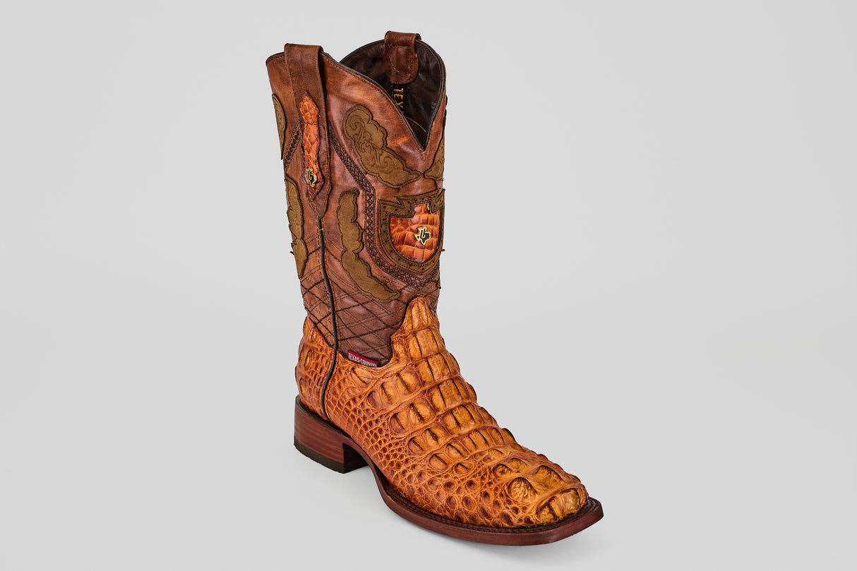 James - Cognac - Square Toe (Alligator  Head)