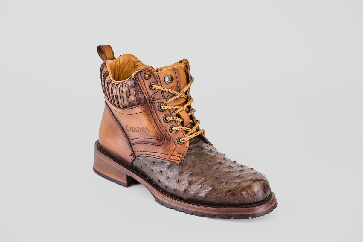 Cuadra Exotic Ostrich  - Tabaco - Round Toe
