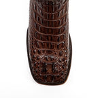 James Alligator Head Boots - Brown - Square Toe (LG10)