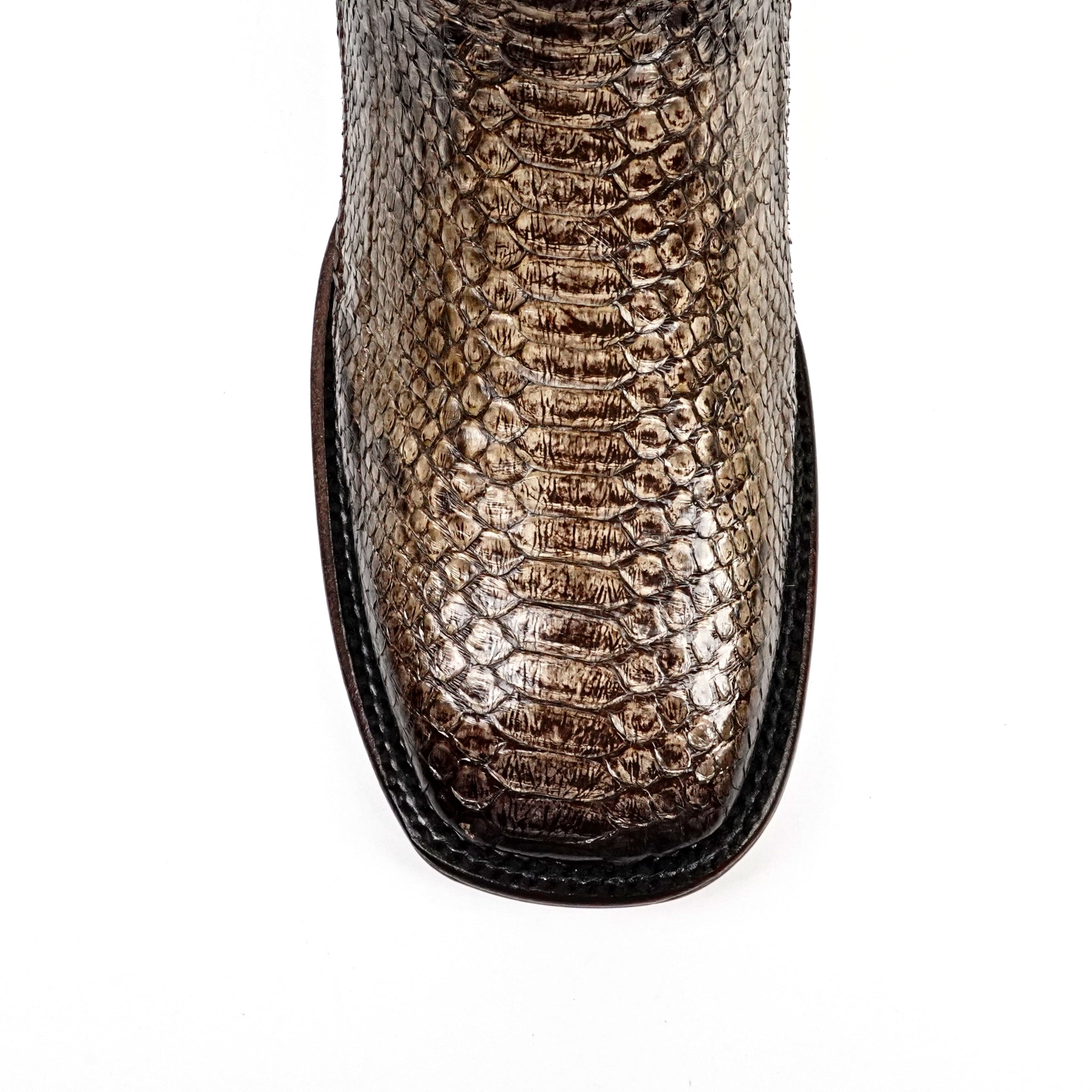 Tanner Platinum Python Boots - Chameleon - Square Toe