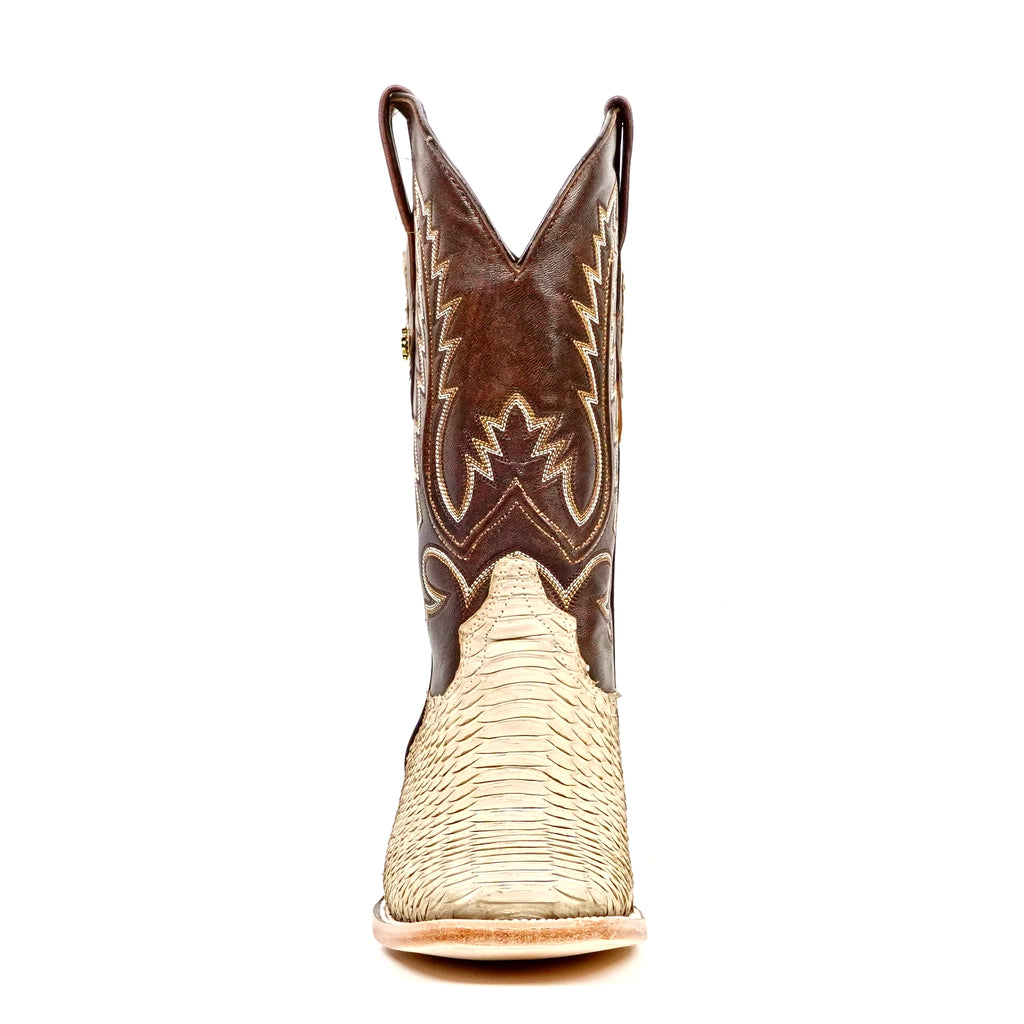 Tanner Cappuccino Python Boots - Square Toe (PN30) - Gomez Western Wear