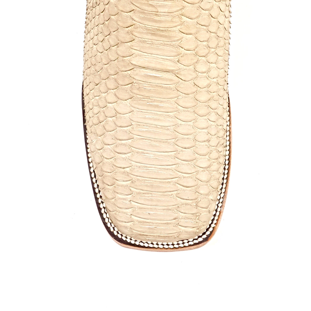 Tanner Cappuccino Python Boots - Square Toe (PN30) - Gomez Western Wear