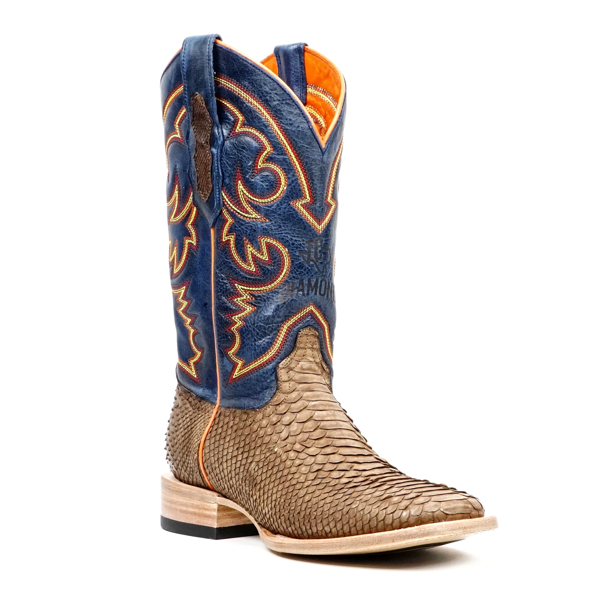 Braxton Python Boots - Tamarind - Square Toe