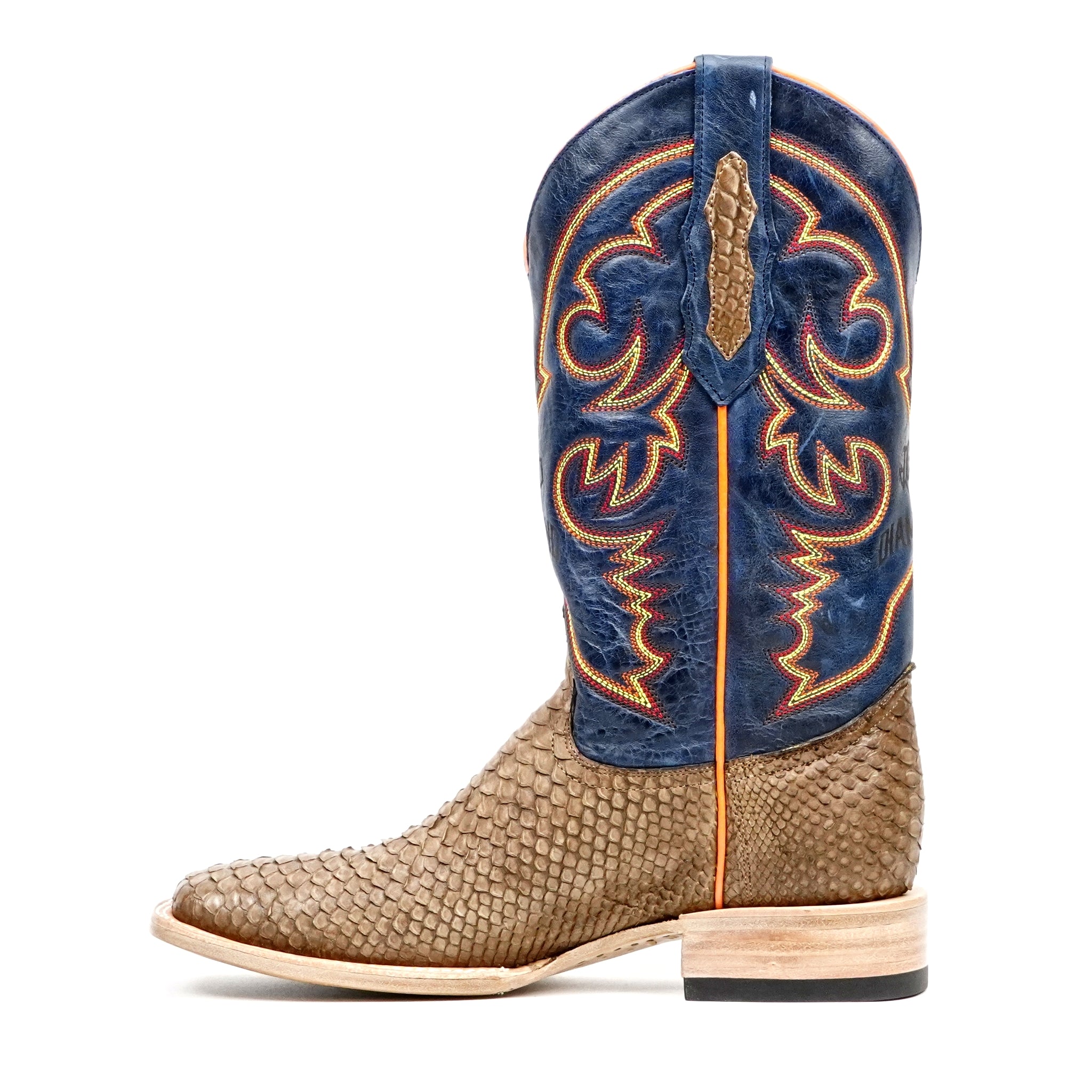 Braxton Python Boots - Tamarind - Square Toe