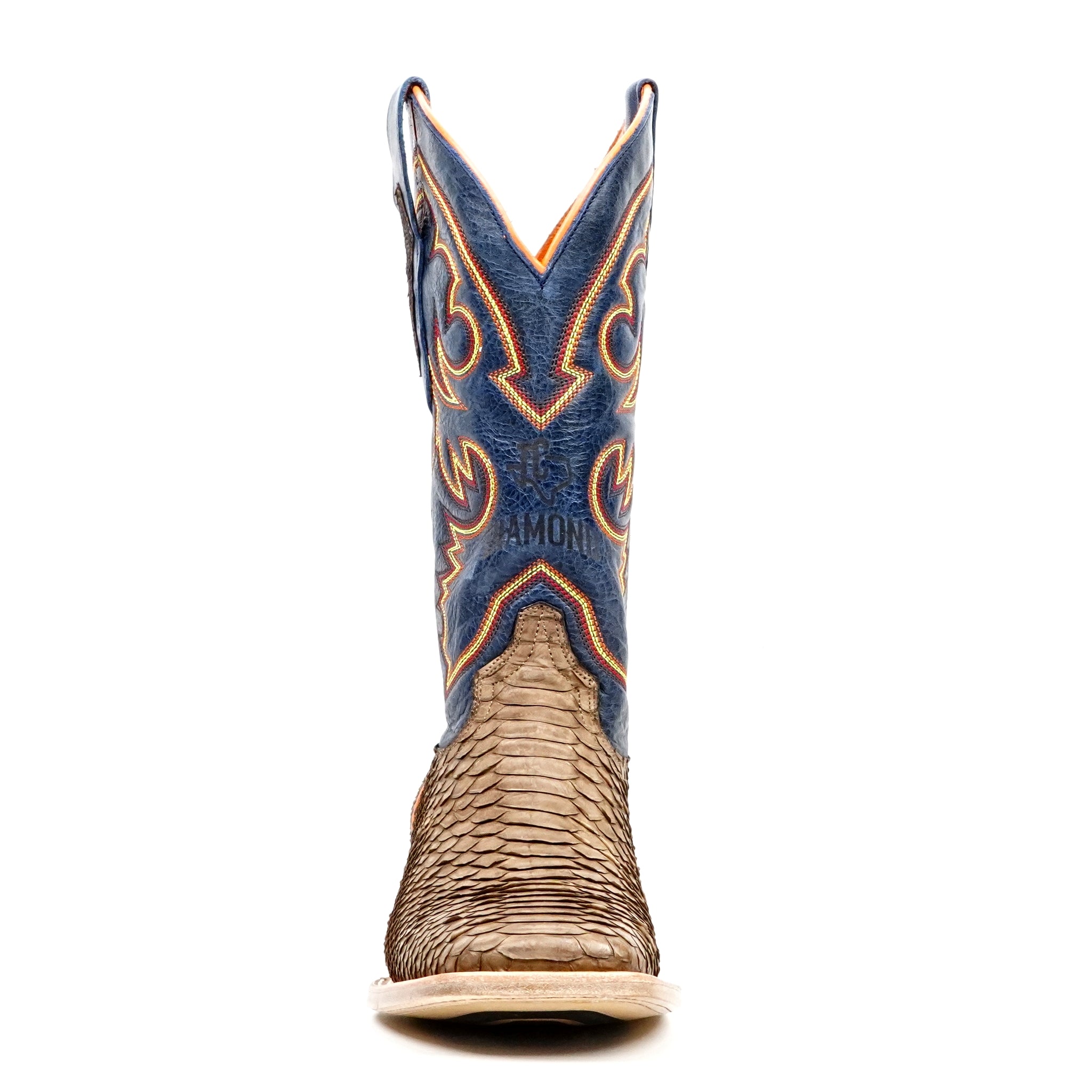 Braxton Python Boots - Tamarind - Square Toe
