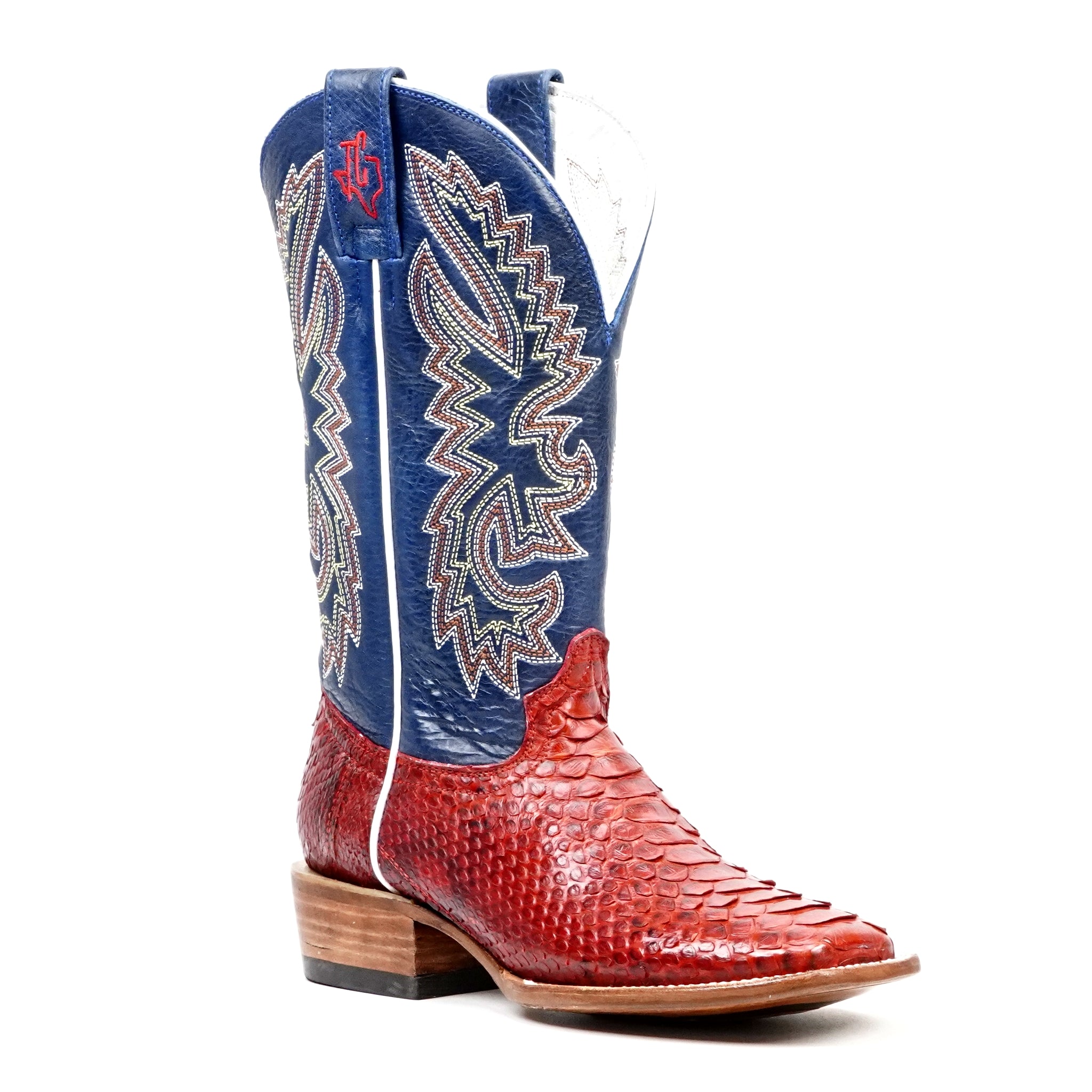 Braxton Python Boots - Ruby - Square Toe