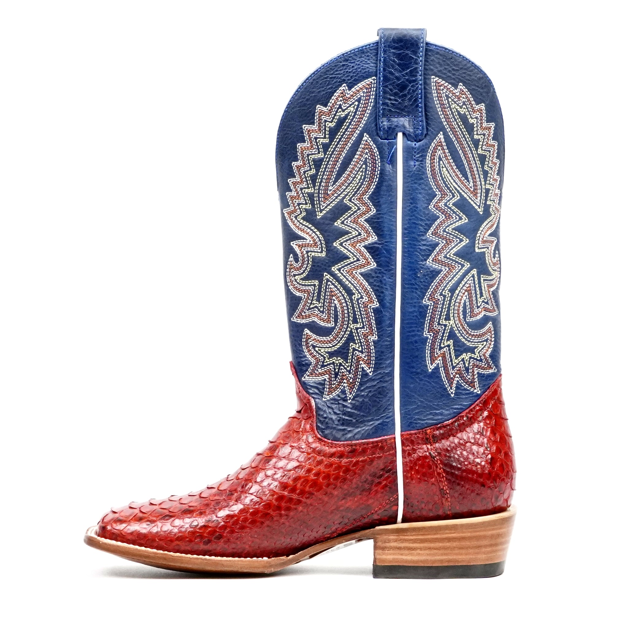 Braxton Python Boots - Ruby - Square Toe