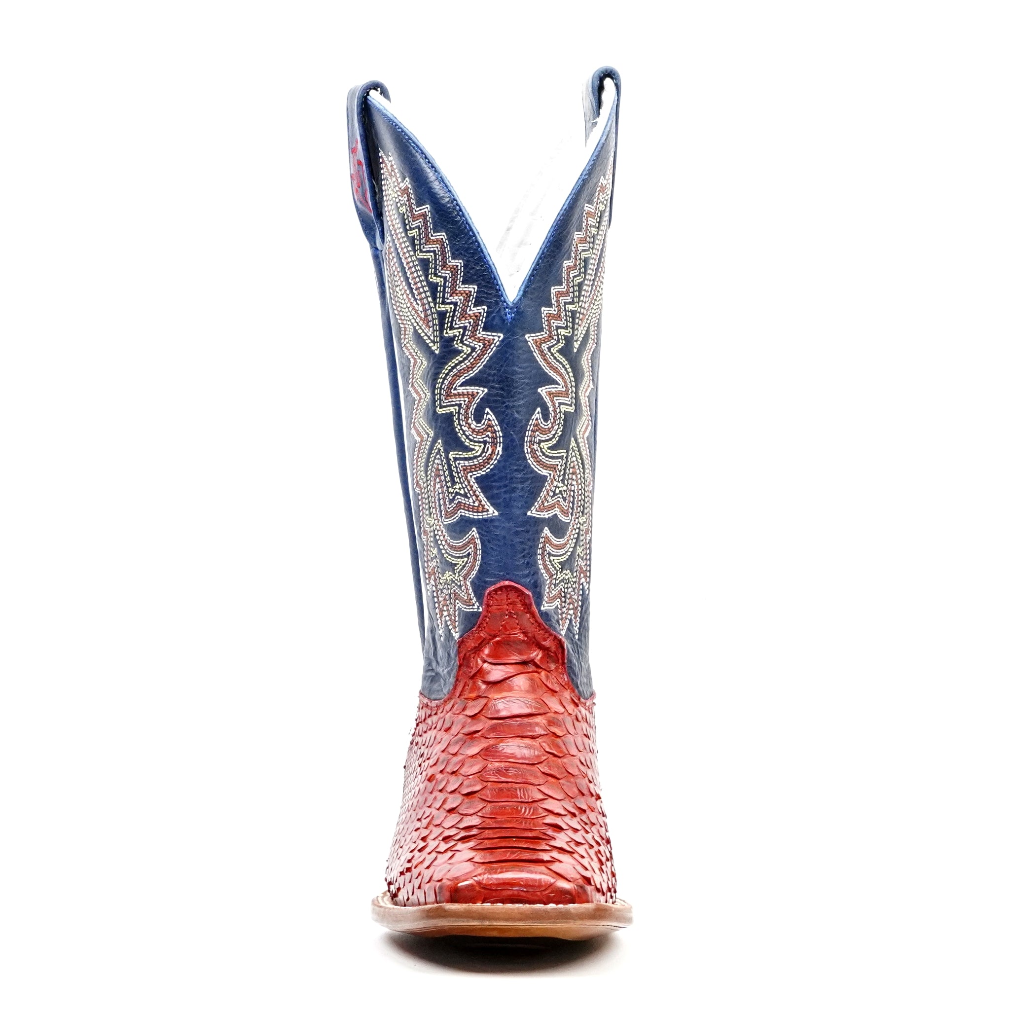 Braxton Python Boots - Ruby - Square Toe
