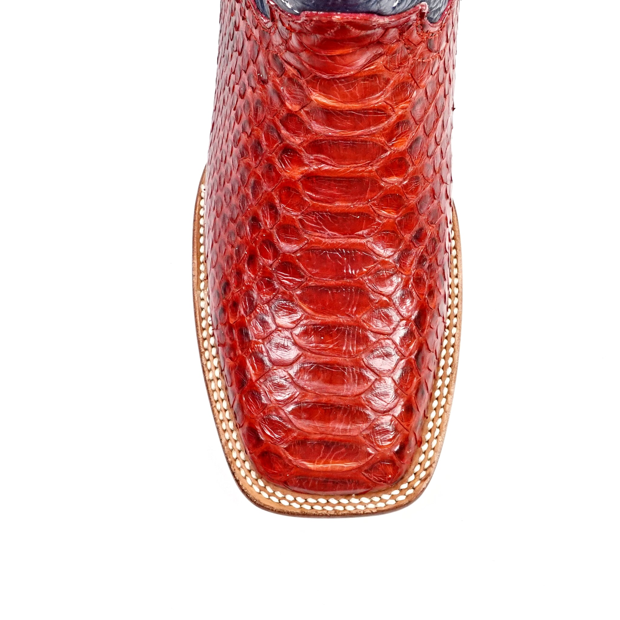 Braxton Python Boots - Ruby - Square Toe