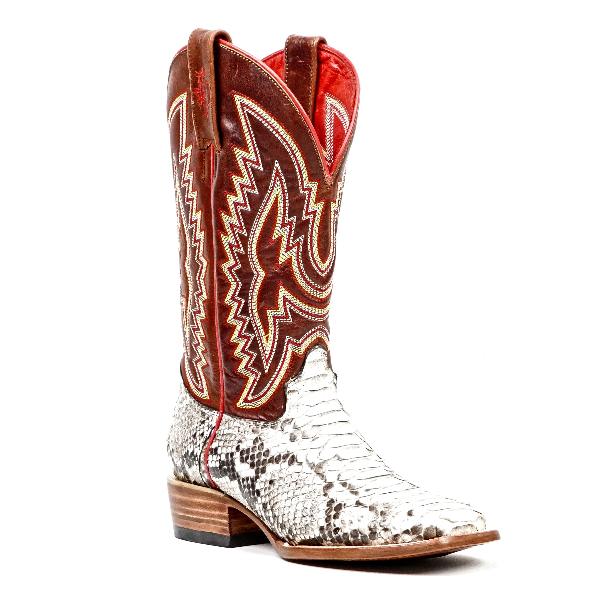 Braxton Python Boots - Natural - Square Toe