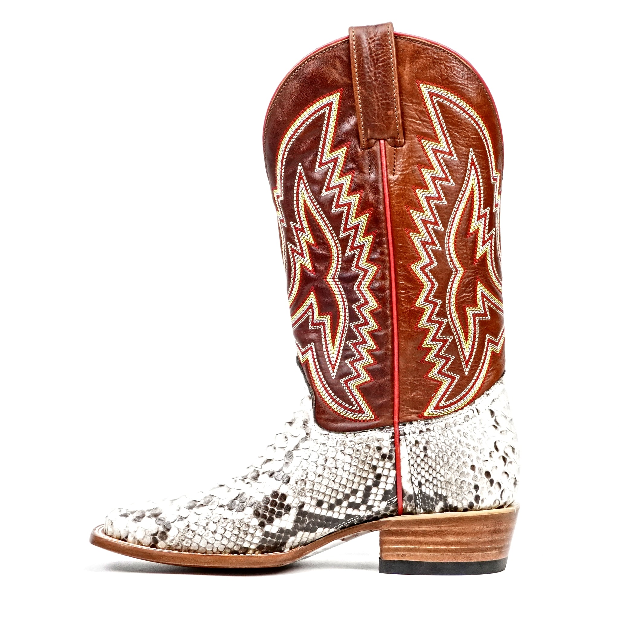 Braxton Python Boots - Natural - Square Toe