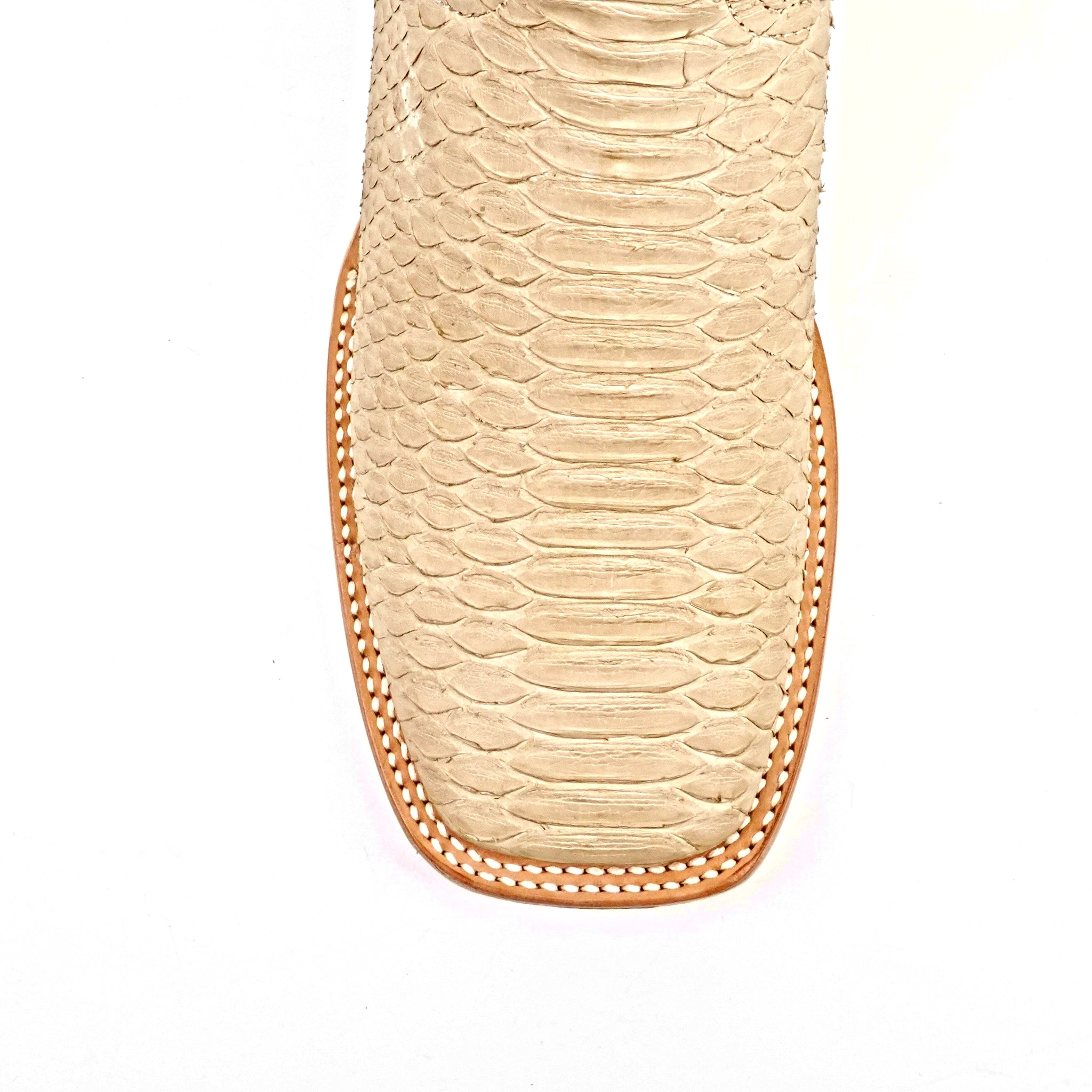 Braxton Python Boots- Cappuccino - Square Toe