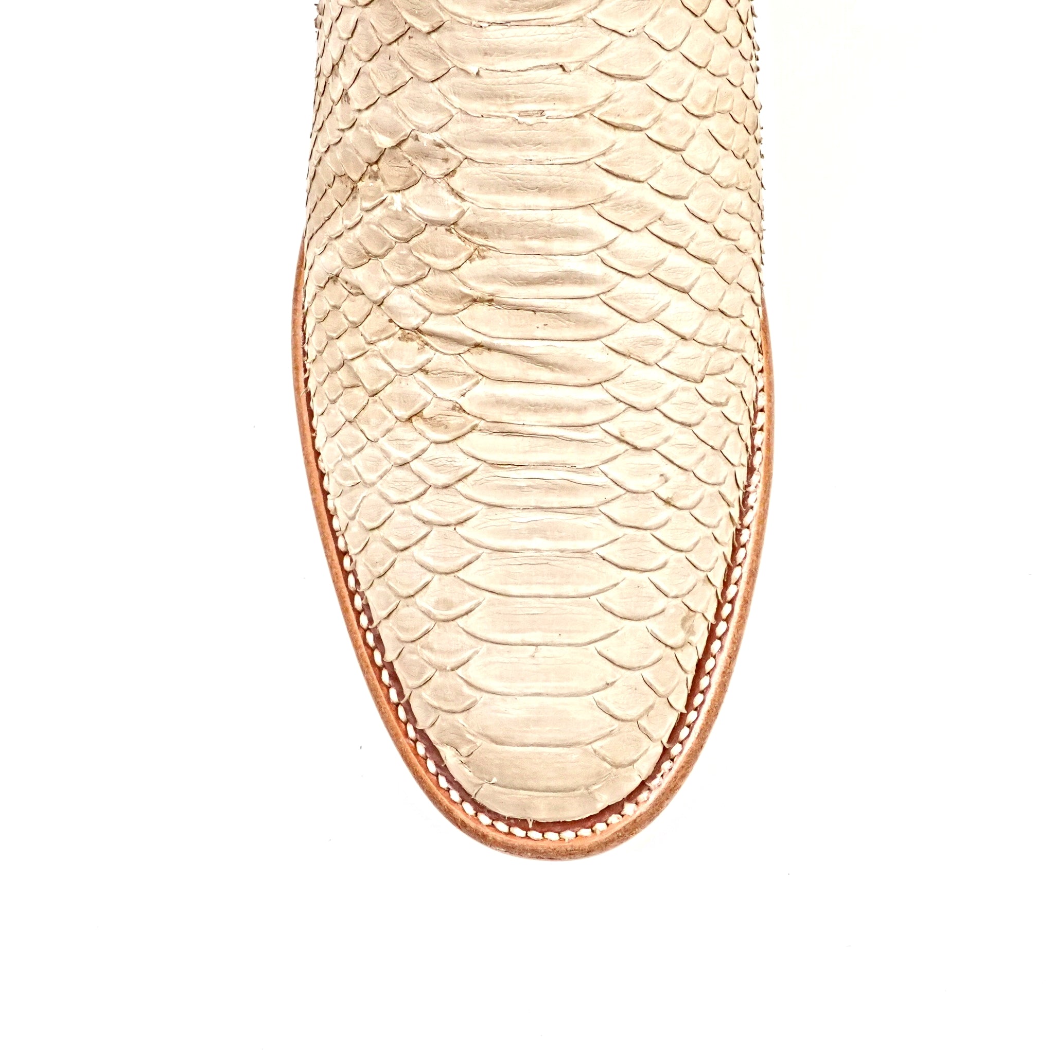 Braxton Python Boots - Cappuccino - Roper Toe