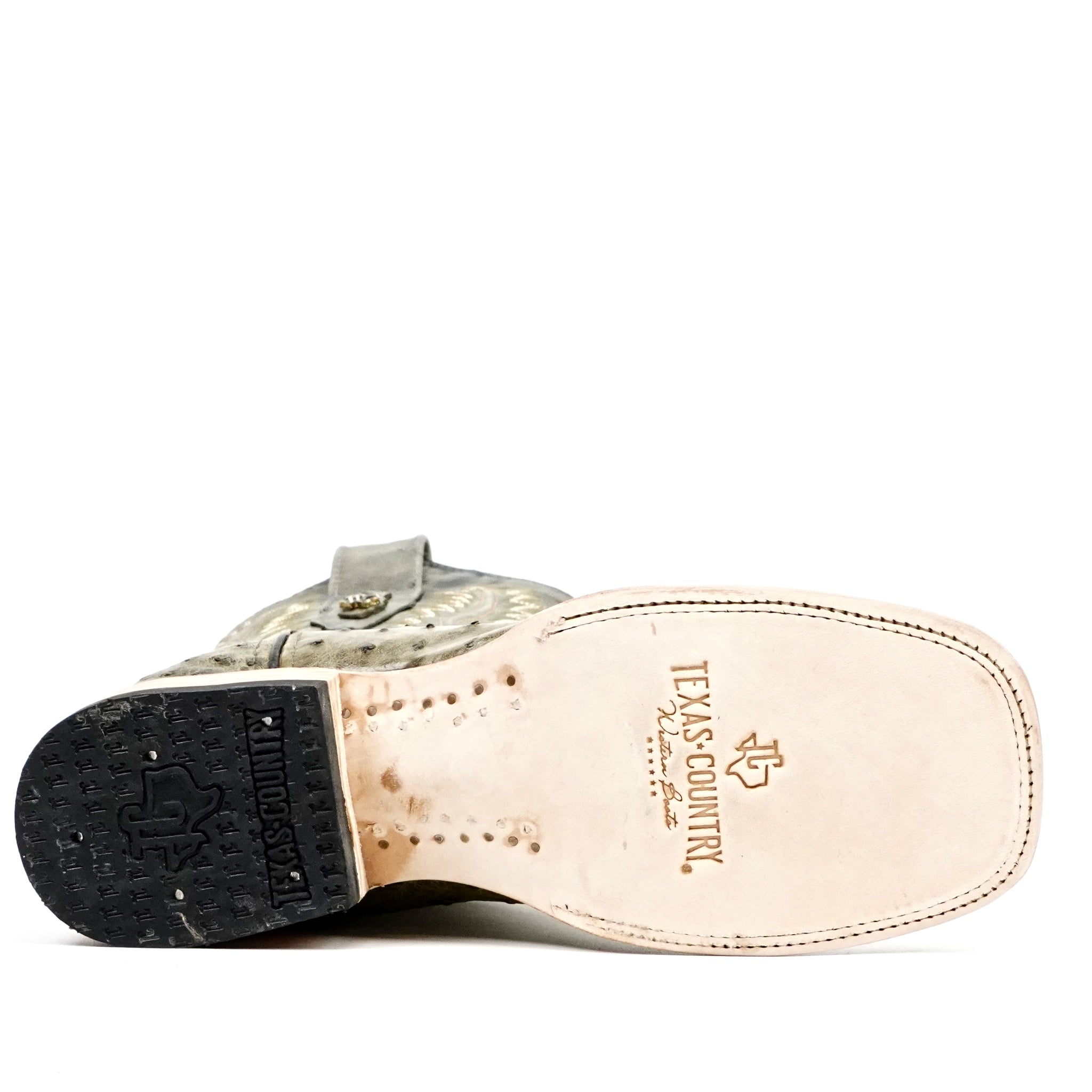 Austin Ostrich Boots - Agave - Square Toe (AV20) - Gomez Western Wear