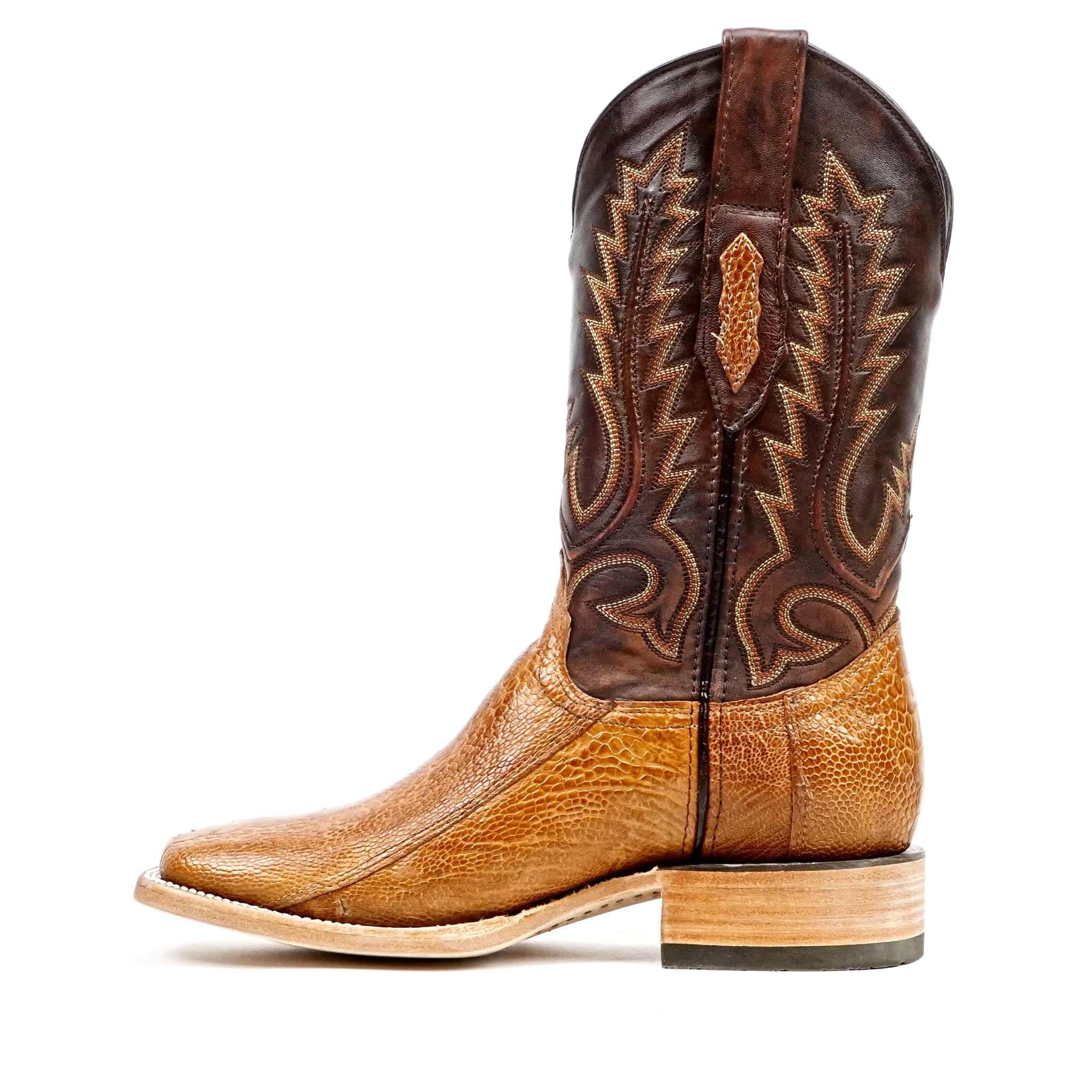 Austin Ostrich Leg Boots - Maple - Square Toe (PA501)