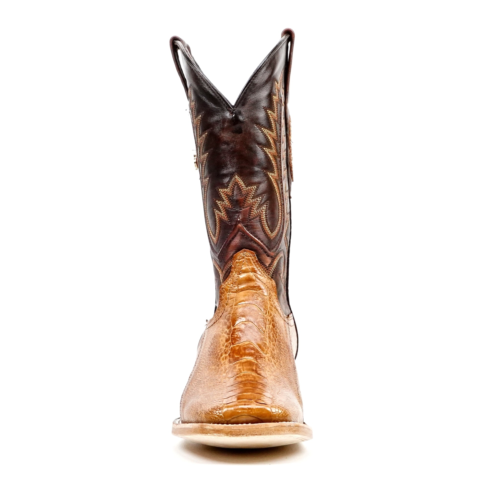 Austin Ostrich Leg Boots - Maple - Square Toe (PA501)