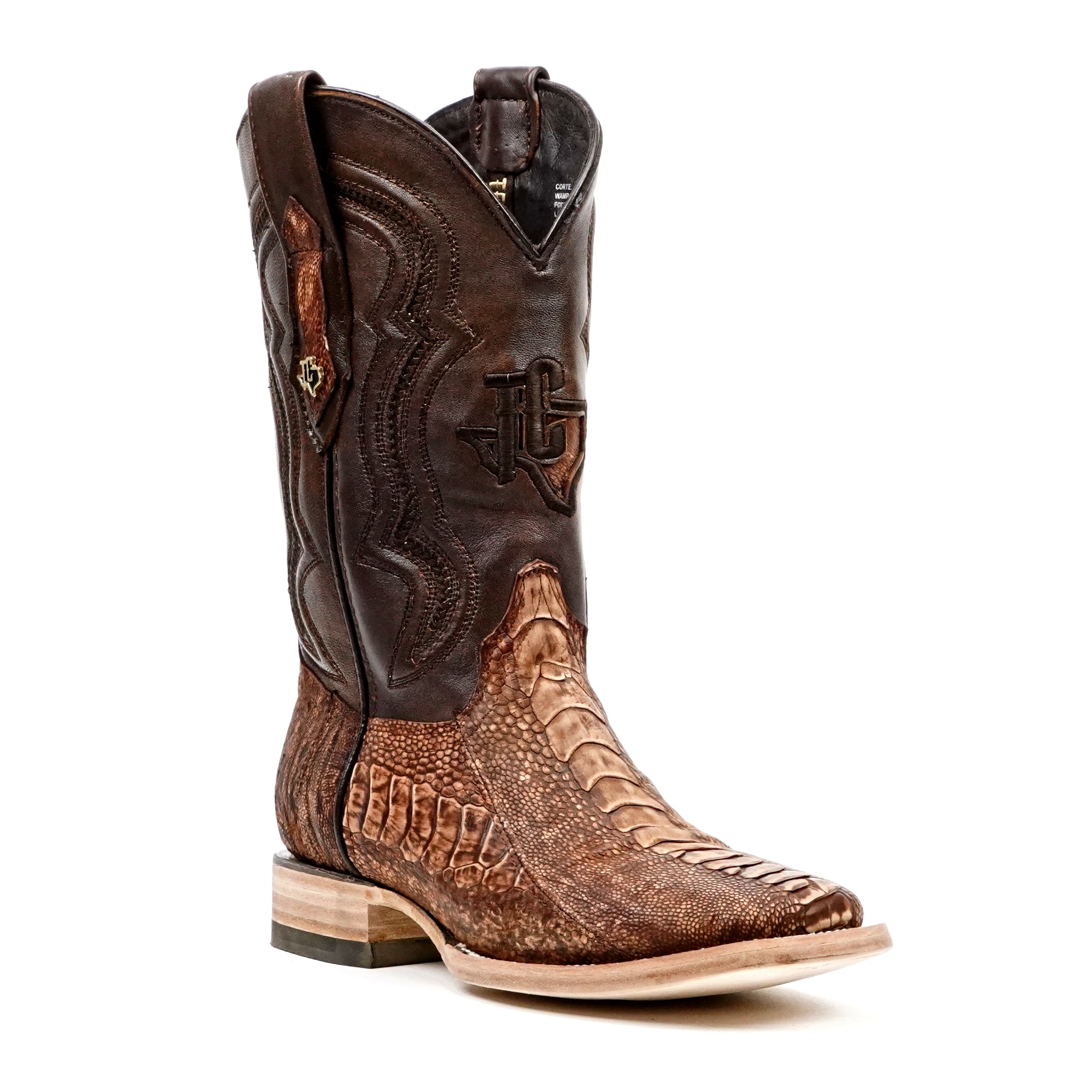 Austin Ostrich Leg Boots - Shedron - Square Toe (PA501)