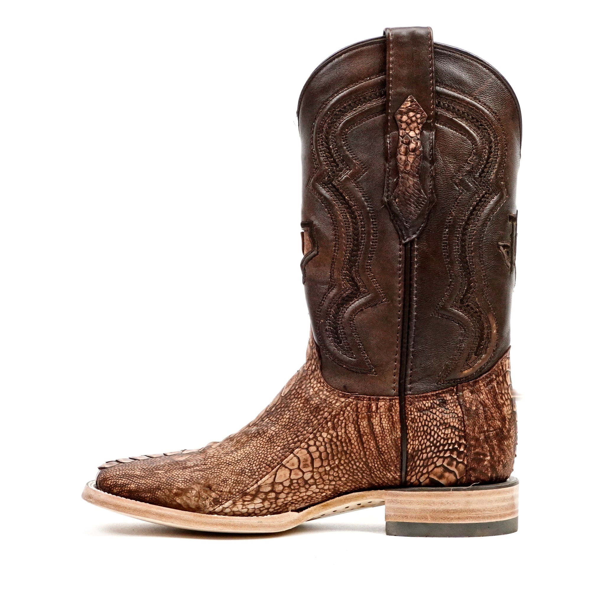 Austin Ostrich Leg Boots - Shedron - Square Toe (PA501)