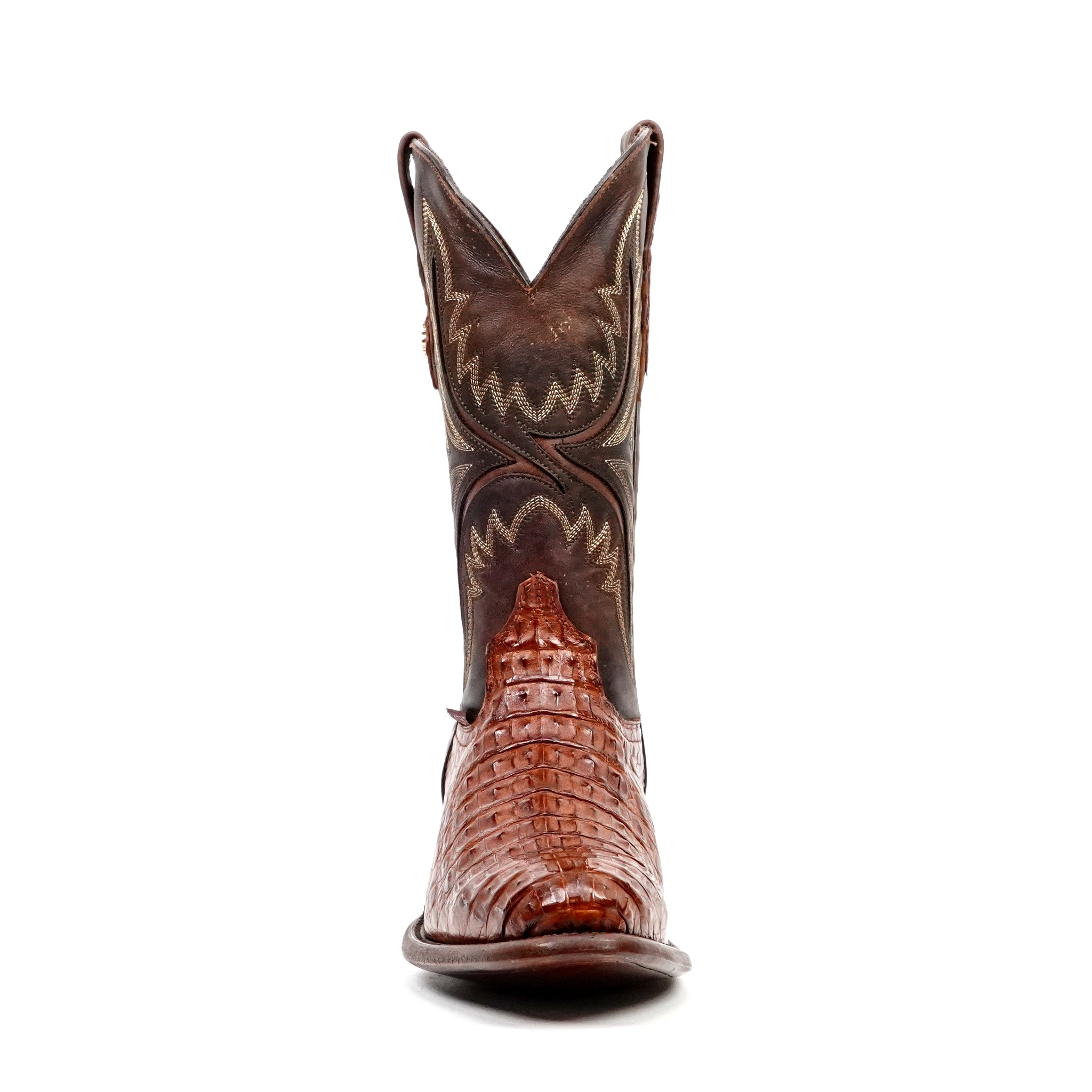 Rhodes Caiman Hornback Boots - Brandy - Round Toe (LM220)