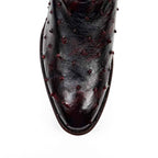 Austin Ostrich Boots - Black Cherry - Round Toe (AV230)