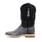 Austin Ostrich Leg Boots - Denim Blue - Square Toe (PA501)