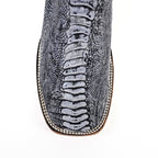 Austin Ostrich Leg Boots - Denim Blue - Square Toe (PA501)