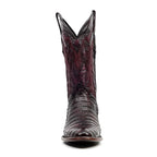 Rhodes Caiman Hornback Boots - Black Cherry - Round Toe (LM220)