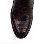 Rhodes Caiman Hornback Boots - Black Cherry - Round Toe (LM220)
