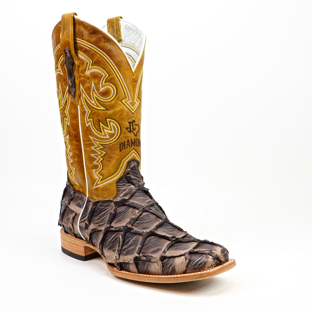 Butch Pirarucu Fish Boots - Matte Brown - Square Toe