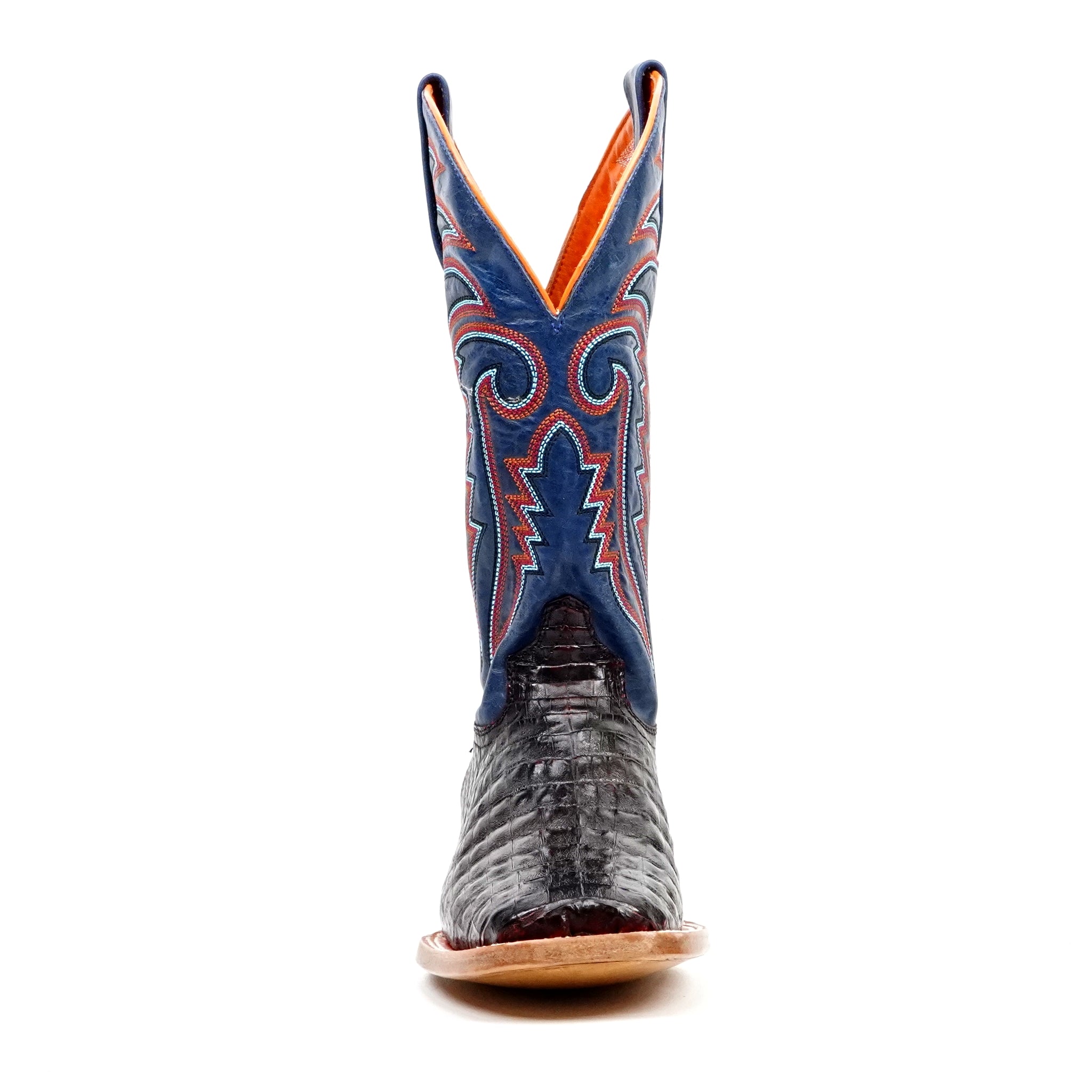Ranger Caiman Full Belly Boots - Cherry - Square Toe - Gomez Western Wear