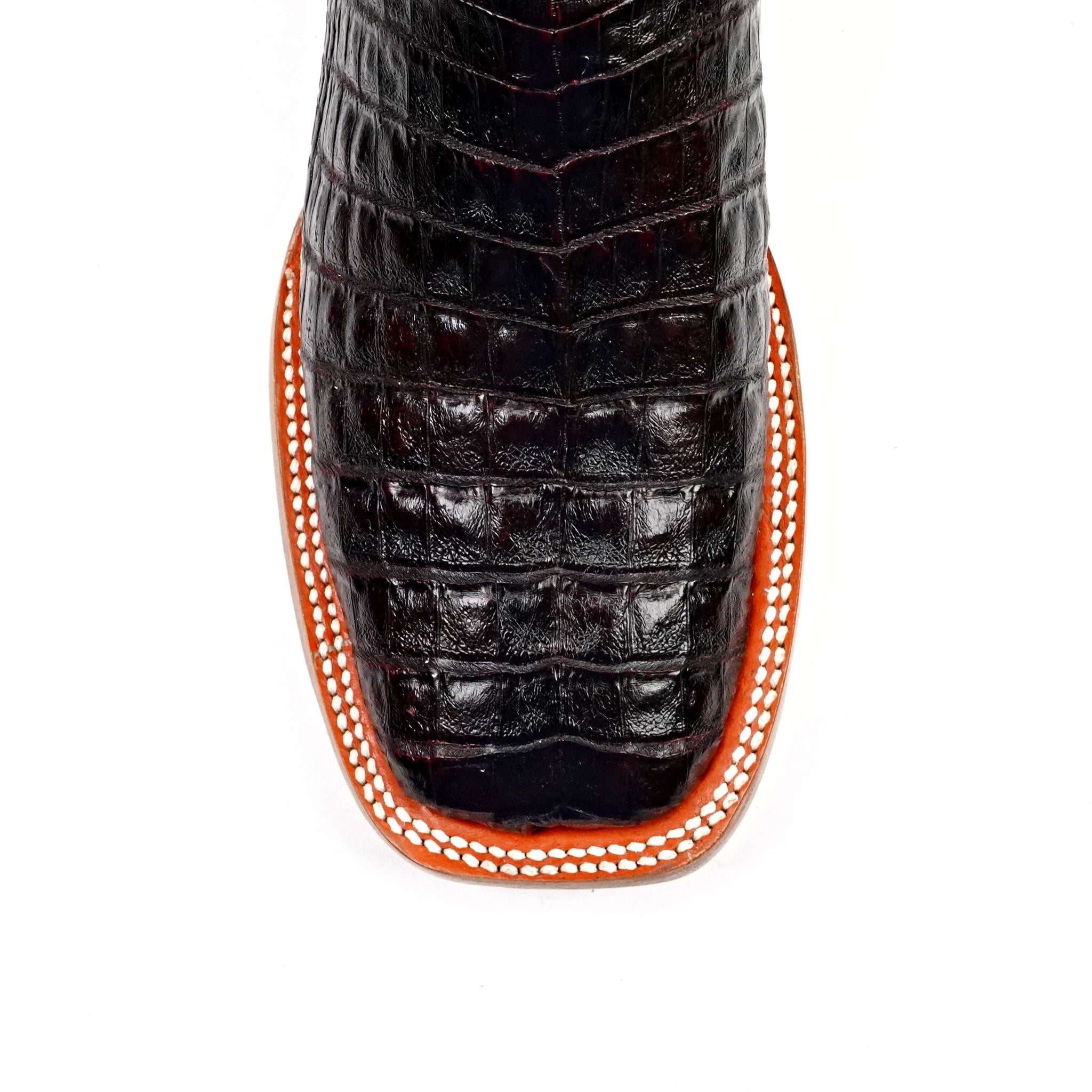 Ranger Caiman Full Belly Boots - Cherry - Square Toe - Gomez Western Wear