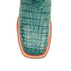 Ranger Caiman Belly Boots - Jade - Square Toe - Gomez Western Wear
