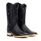 Rhodes Caiman Hornback Boots - Black - Square Toe (LM10)
