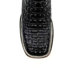 Rhodes Caiman Hornback Boots - Black - Square Toe (LM10)