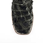 Connor Pirarucu Fish Boots - Gray Black - Square Toe (PZ60) - Gomez Western Wear