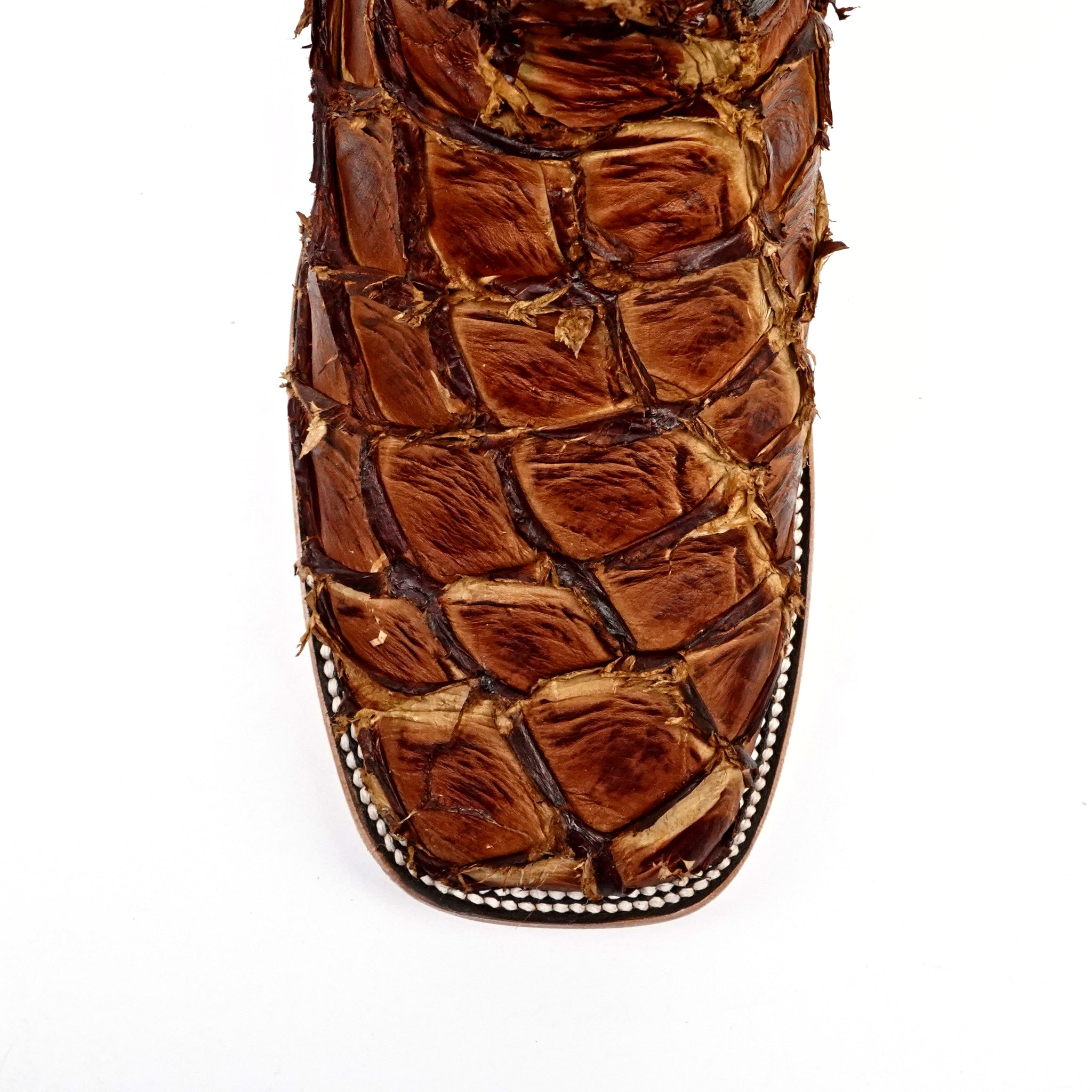 Connor Pirarucu Fish Boots- Pecan - Square Toe (PZ60)