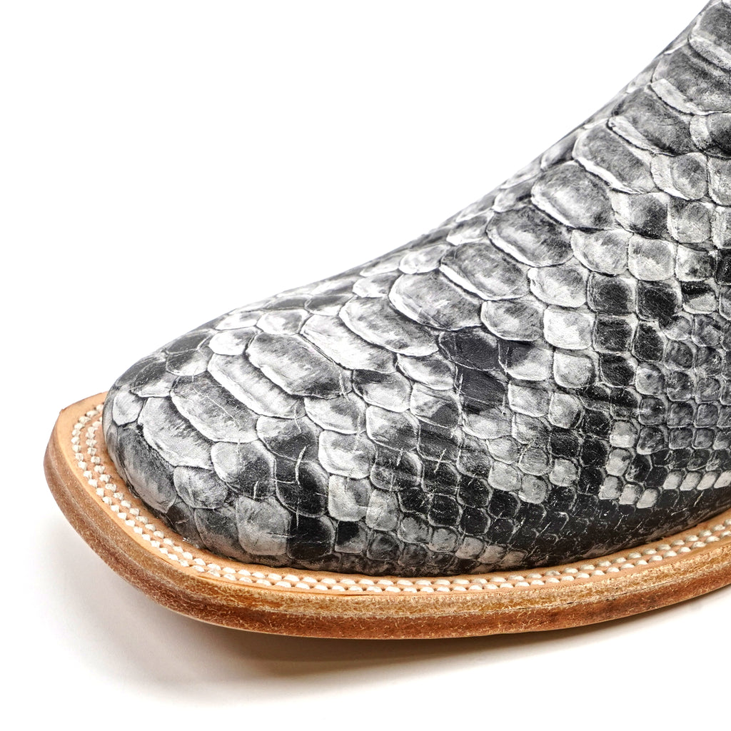 Python Natural - Embossed Leather - Square Toe (E913)