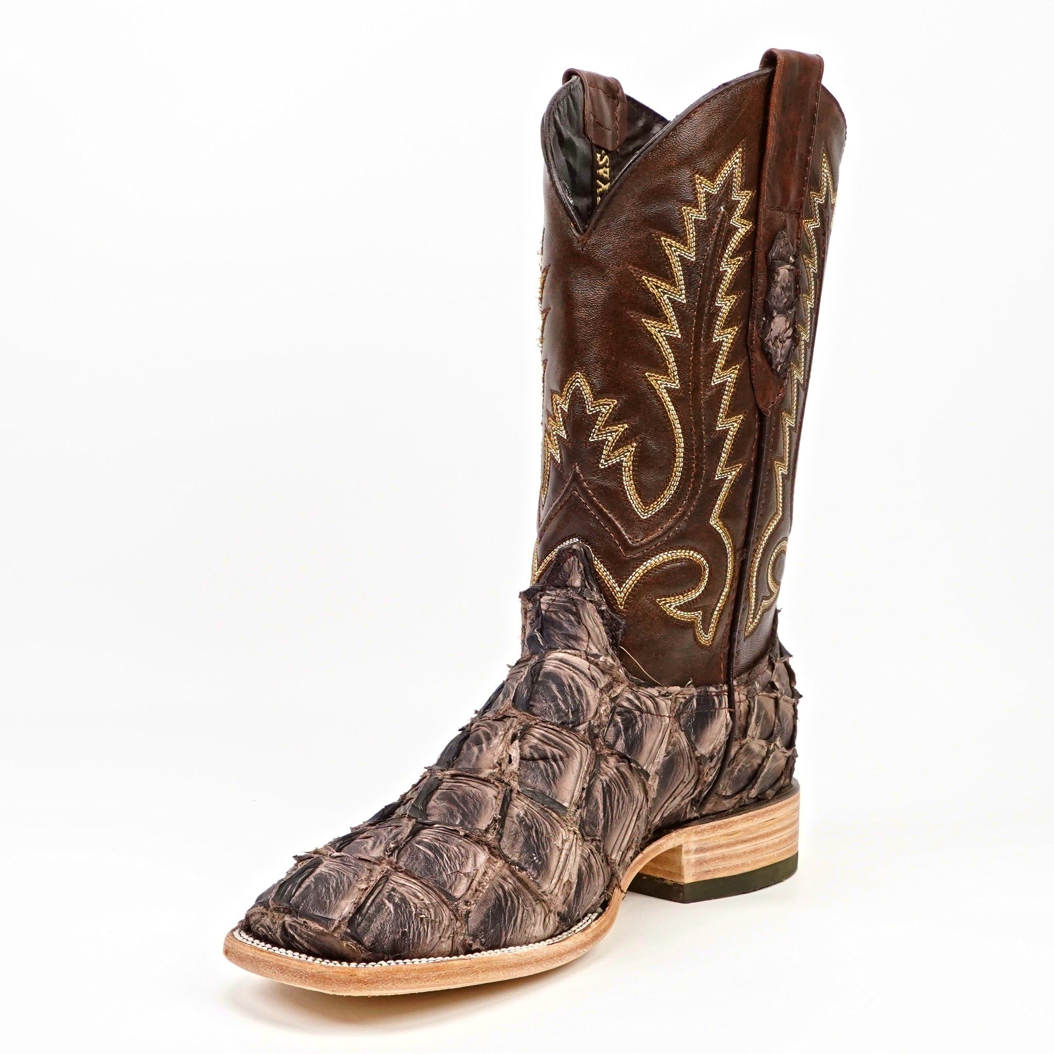 Connor Pirarucu Fish Boots - White Matte - Square Toe (PZ60)