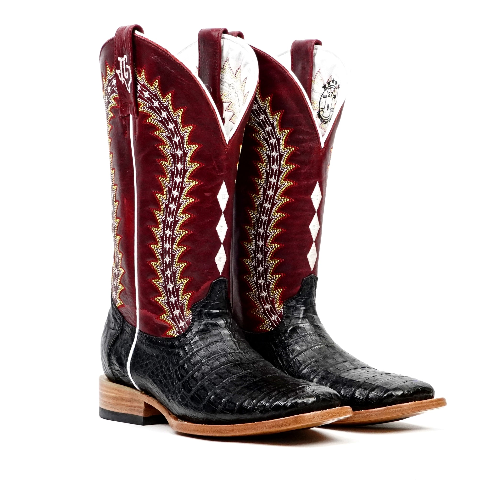 Botas Ranger Caiman Full Belly - Negras - Punta Cuadrada