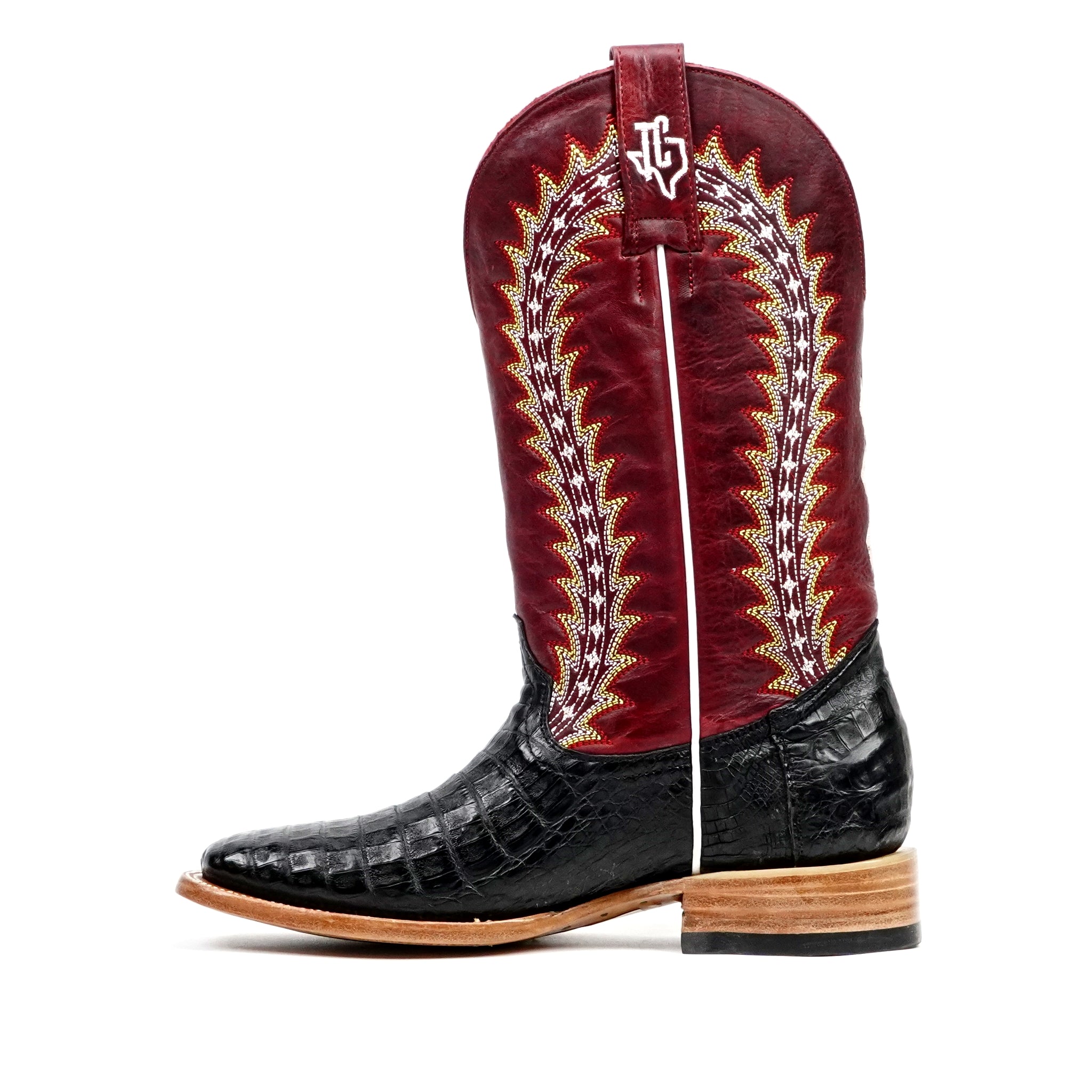 Botas Ranger Caiman Full Belly - Negras - Punta Cuadrada