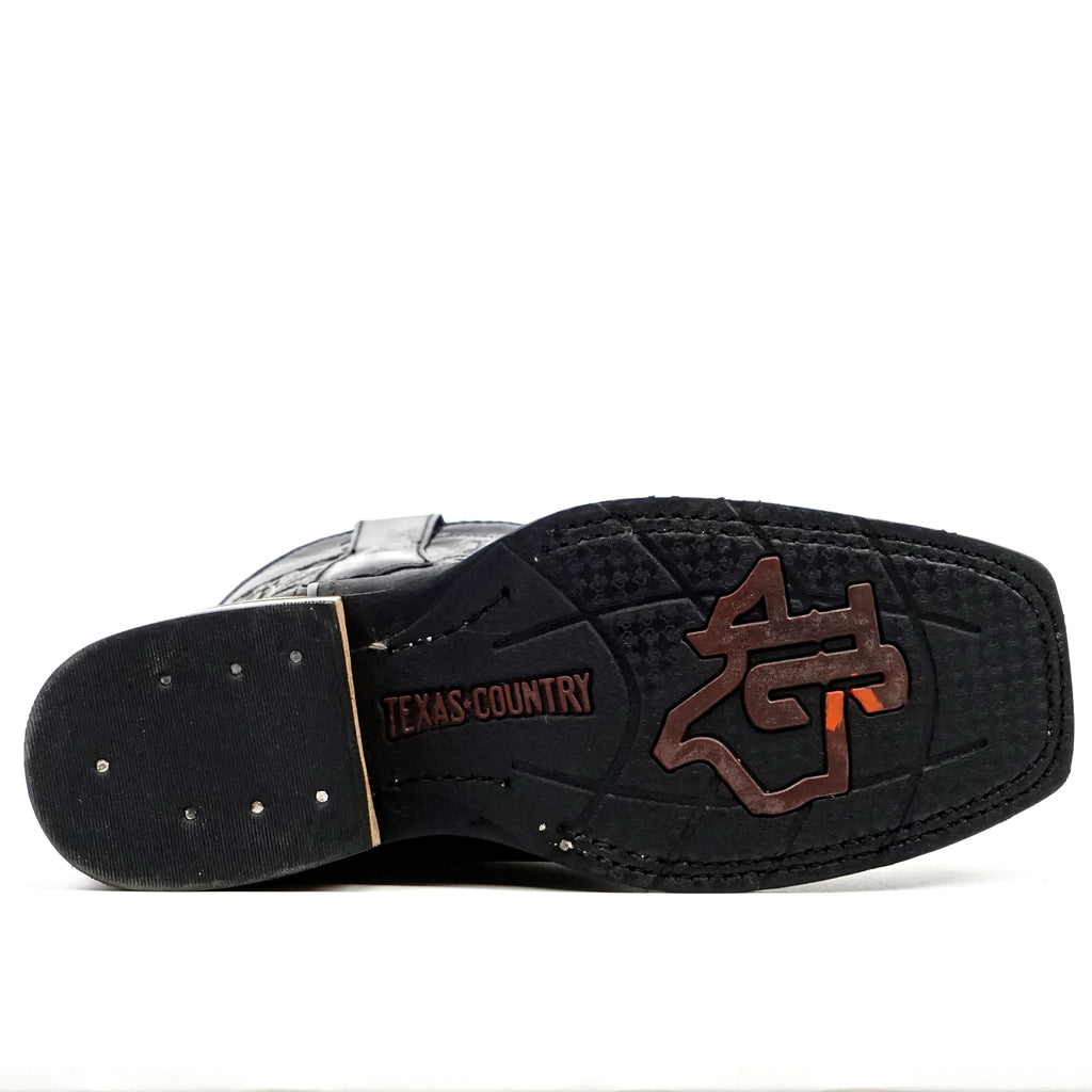Cheyenne Black Cowboy Boots - Slip-Resistant Sole - Rodeo Toe (E28)