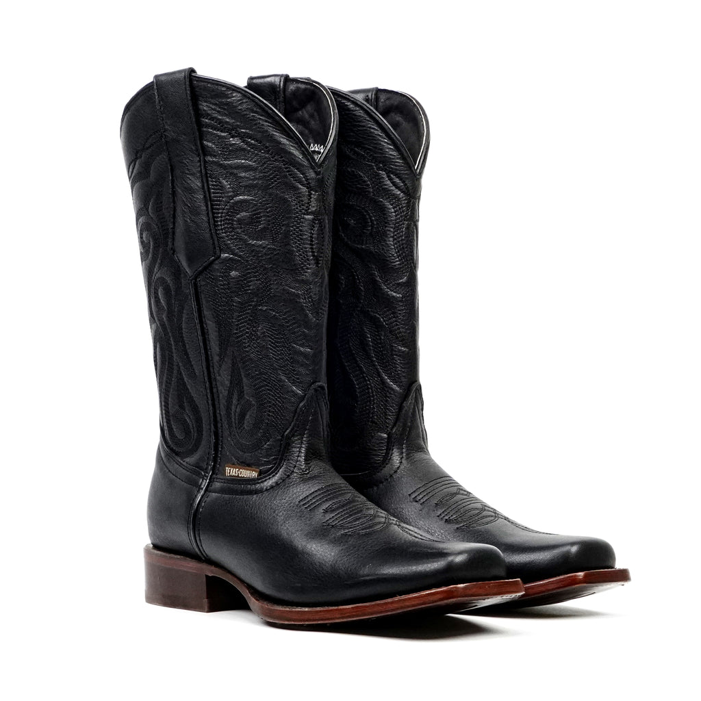 Botas vaqueras espeluznantes - Negro - Punta Rodeo (E50)