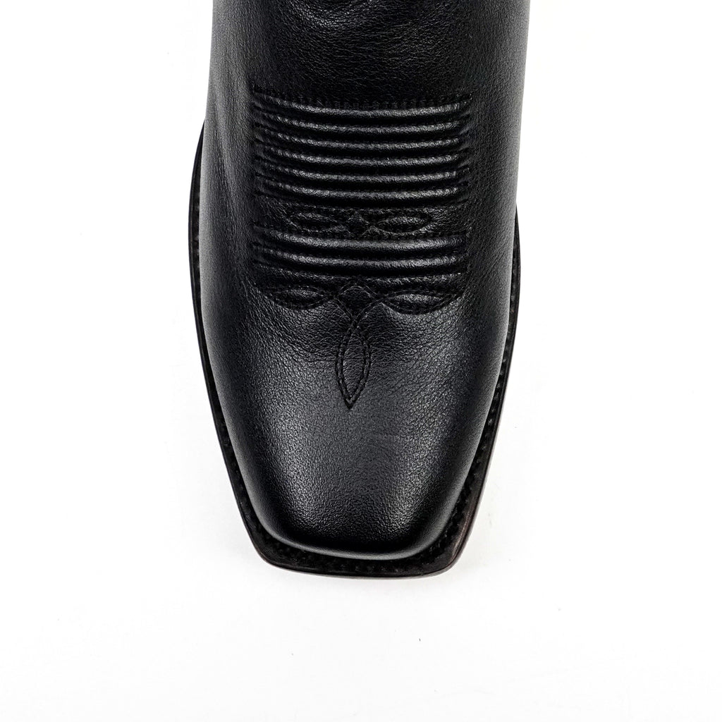 Grisly Cowboy Boots - Black - Narrow Square Toe (E484)