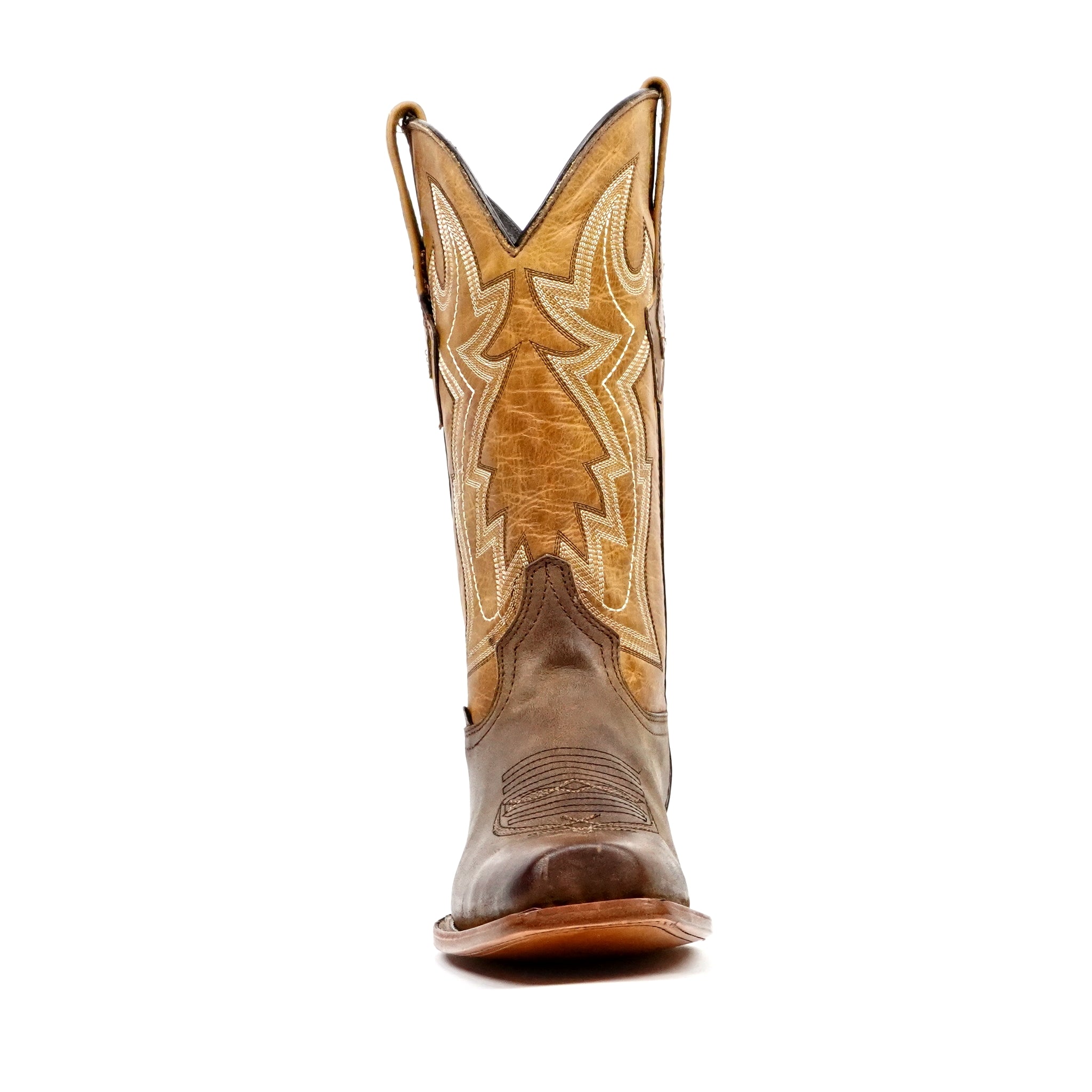 Botas Cowboy Azkar Tan - Punta Cuadrada Estrecha (E906)