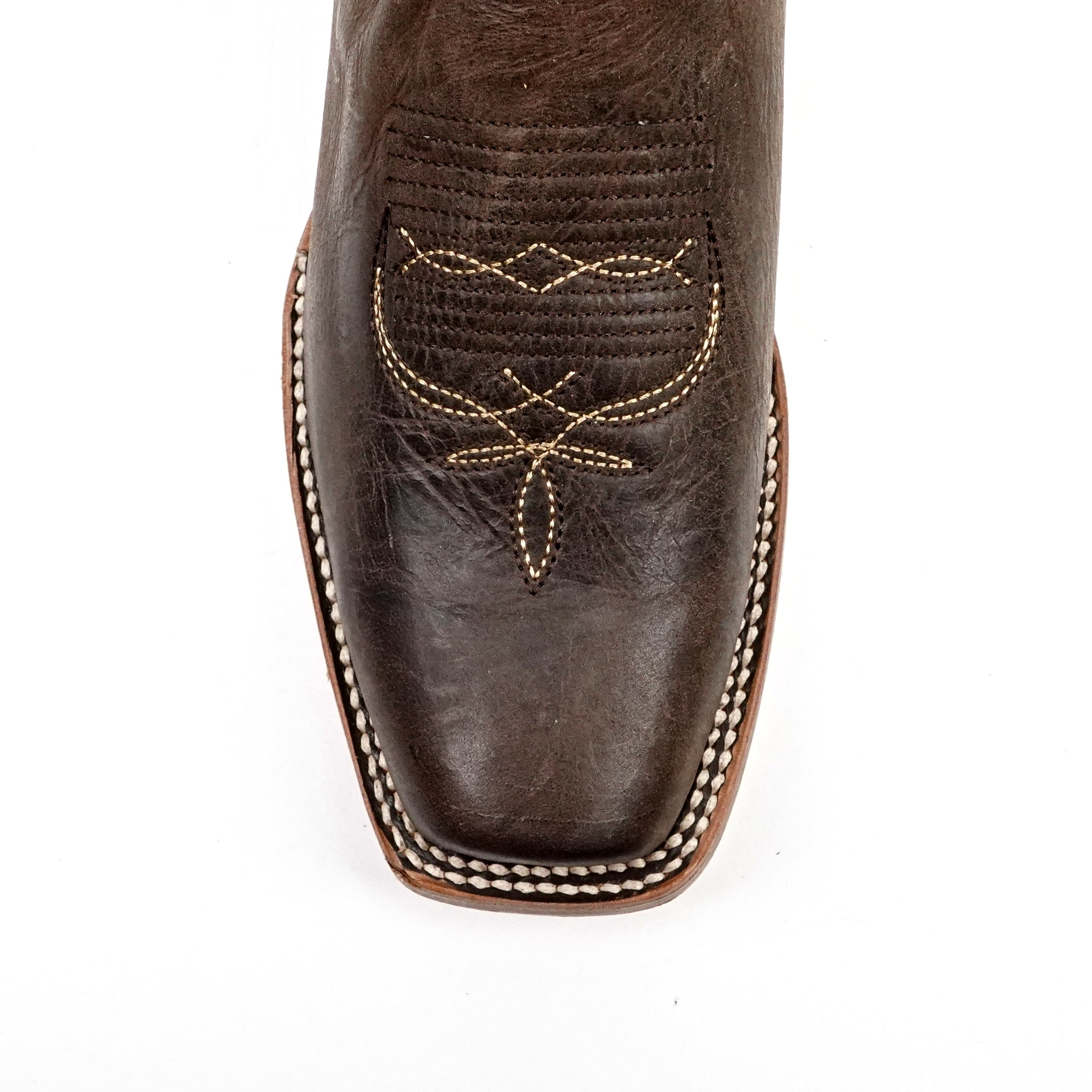 Botas vaqueras Fresno Chocolate - Punta cuadrada estrecha (E906)