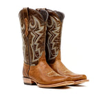 Botas Cowboy Fresno Tan - Punta Cuadrada Estrecha (E906)