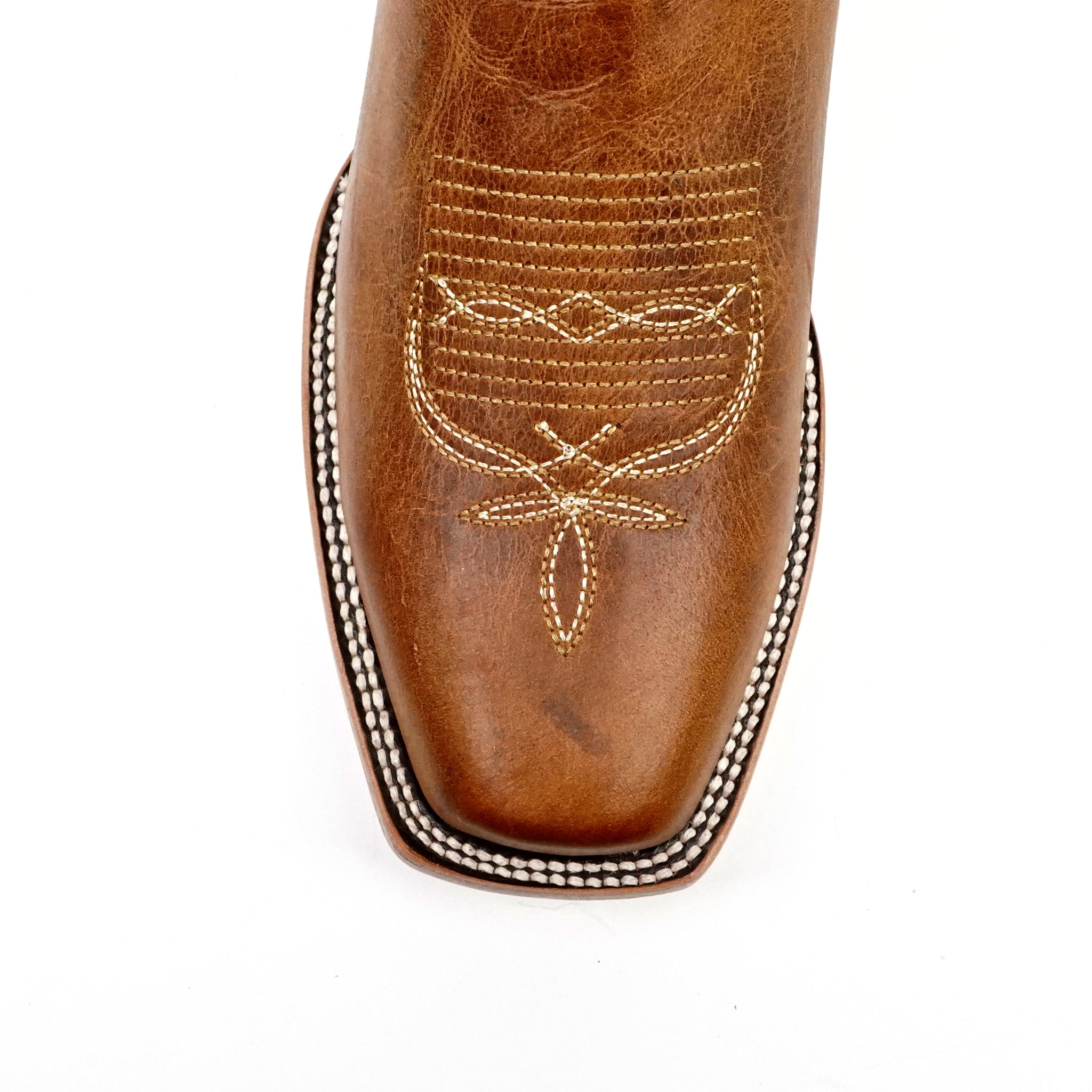 Botas Cowboy Fresno Tan - Punta Cuadrada Estrecha (E906)