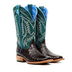 Ranger Caiman Belly Boots - Brown - Square Toe